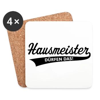 Hausmeister Dürfen Das! (Facility Manager / Black) - Untersetzer (4er-Set) - Weiß - Vorne