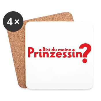 Bist du meine Prinzessin? - Untersetzer (4er-Set) - Weiß - Vorne