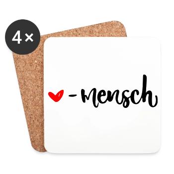 liebling mensch herz herzensmensch valentinstag - Untersetzer (4er-Set) - Weiß - Vorne