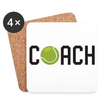Tennis-Coach - Untersetzer (4er-Set) - Weiß - Vorne