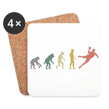 Retro Evolution Handball Icon Couleurs Sports Logo - Dessous de verre (lot de 4) - blanc - Devant