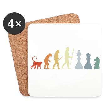 Schach Entwicklung - Untersetzer (4er-Set) - Weiß - Vorne