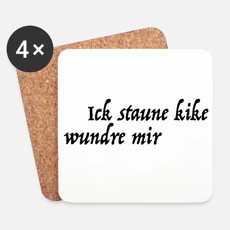 Ick staune kike wundre mir - Untersetzer (4er-Set) - Weiß