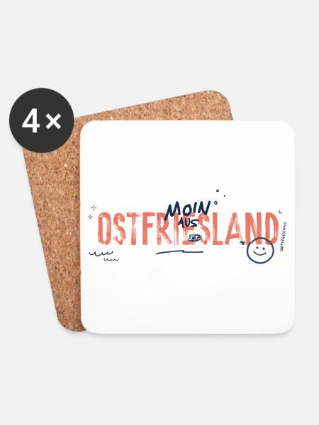 Moin aus Ostfriesland - Untersetzer (4er-Set) - Weiß