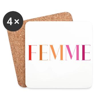 LGBT Pride Month - Lesbian Love. Femme - Coasters (set of 4) - white - Front
