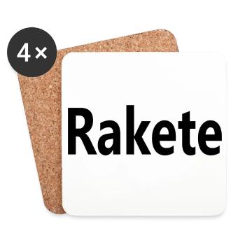 Rakete - Untersetzer (4er-Set) - Weiß - Vorne