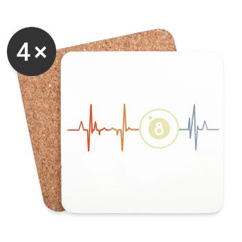I love billiards - Coasters (set of 4) - white - Front