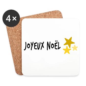 CHRISTMAS. MERRY CHRISTMAS. MERRY CHRISTMAS - Coasters (set of 4) - white - Front