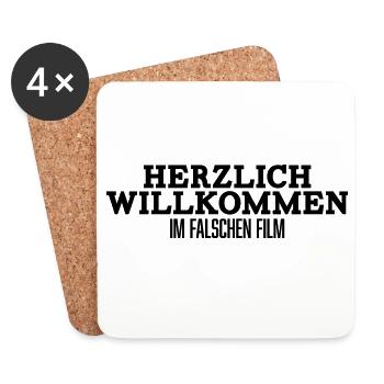Willkommen im falschen Film - Untersetzer (4er-Set) - Weiß - Vorne