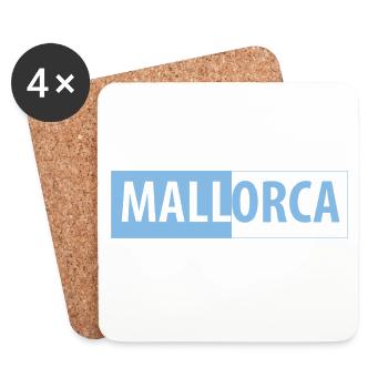 MALLorca im Kasten (hellblau / schwarz) - Untersetzer (4er-Set) - Weiß - Vorne