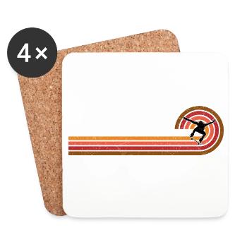 Sunset Skater Silhouette - Coasters (set of 4) - white - Front