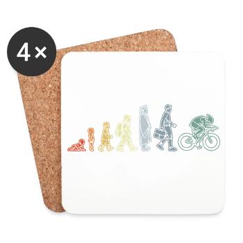 Radfahrer Evolution - Untersetzer (4er-Set) - Weiß - Vorne