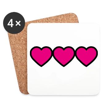 MISTRESS. HEART. MASTER. THANK YOU. THANK YOU MISTRESS. - Coasters (set of 4) - white - Front