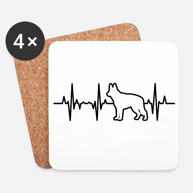 Deutscher Schäferhund Pulsschlag - Untersetzer (4er-Set) - Weiß