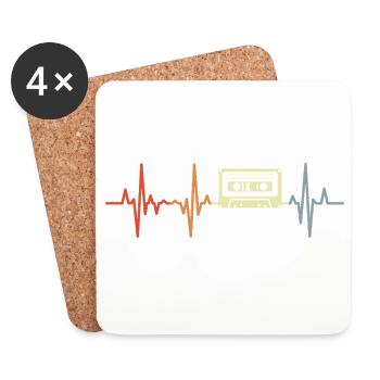 Herzlinie 80s cassette - Coasters (set of 4) - white - Front