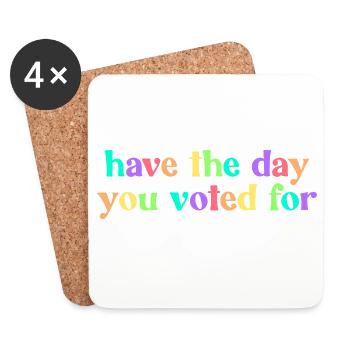 Revivez le jour pour lequel vous avez voté - Dessous de verre (lot de 4) - blanc - Devant