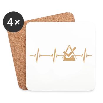 Carpenter Carpenter Guild Sign Heartbeat - Coasters (set of 4) - white - Front