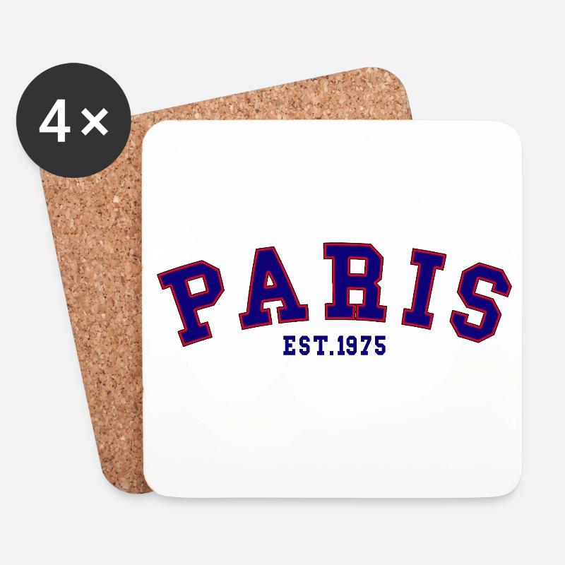 PARIS_EST_1975 - Dessous de verre (lot de 4) - blanc
