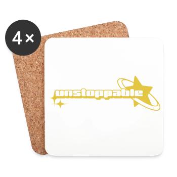 Star Astronaut Design _ Gelb - Untersetzer (4er-Set) - Weiß - Vorne