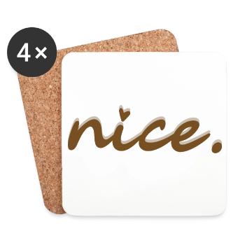 Belle (brune avec une ombre claire) - Dessous de verre (lot de 4) - blanc - Devant