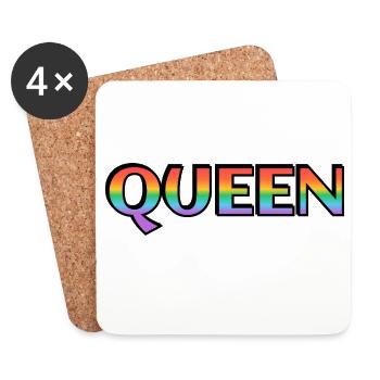 QUEEN RAINBOW - Coasters (set of 4) - white - Front