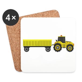 Traktor - Untersetzer (4er-Set) - Weiß - Vorne