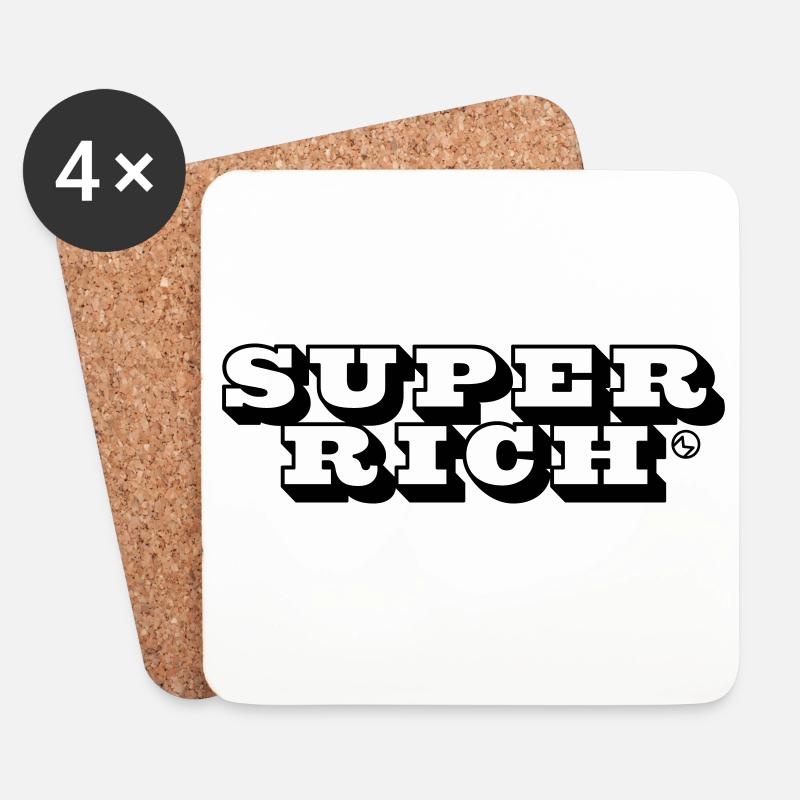 Superrich – Träume groß, lebe größer - Untersetzer (4er-Set) - Weiß