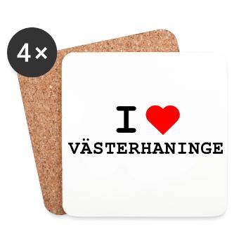 I love Västerhaninge - Ich liebe Västerhaninge  - Untersetzer (4er-Set) - Weiß - Vorne