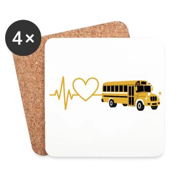 Herzbus: Love on Wheels - Coasters (set of 4) - white - Front