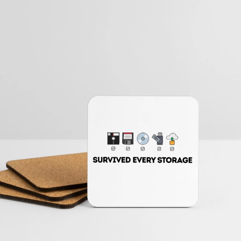 Data Storage Evolution - Tech Icons Coasters (set of 4)