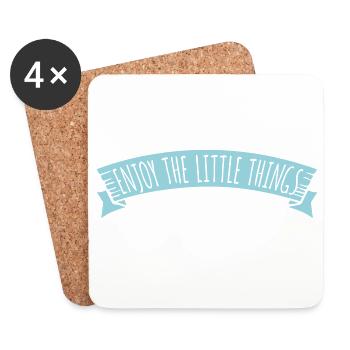 Enjoy The Little Things Gratitude Mindfulness - Coasters (set of 4) - white - Front