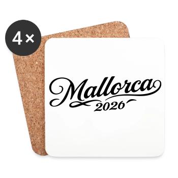 Mallorca 2026 - Untersetzer (4er-Set) - Weiß - Vorne