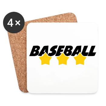 Baseball - Sport - Dessous de verre (lot de 4) - blanc - Devant