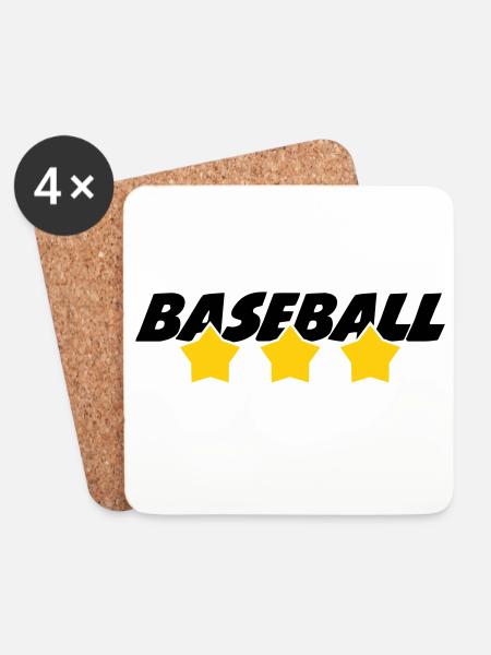 Baseball - Sports - Coasters (set of 4) - white