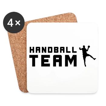 Silhouette de l’équipe de handball - Dessous de verre (lot de 4) - blanc - Devant