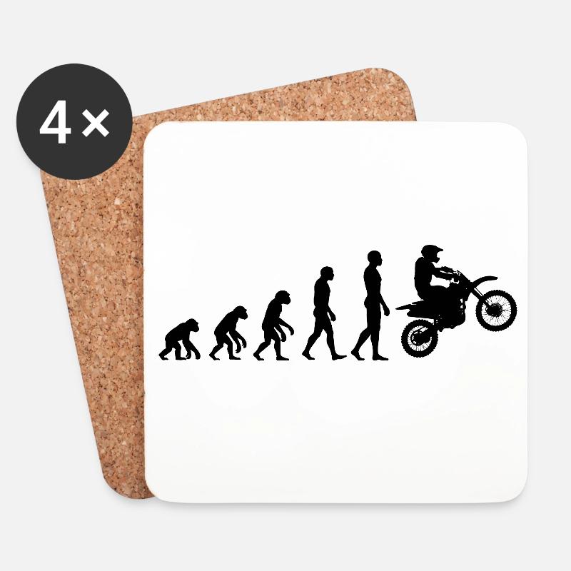 EVOLUTION ZUM MOTOCROSS HELDEN! JUMP-ACTION - Untersetzer (4er-Set) - Weiß
