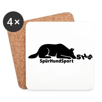 Logo SHS noir - Dessous de verre (lot de 4) - blanc - Devant