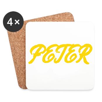 gel er text peter - Untersetzer (4er-Set) - Weiß - Vorne