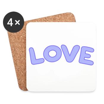 Pastel Love Bubbles - Coasters (set of 4) - white - Front