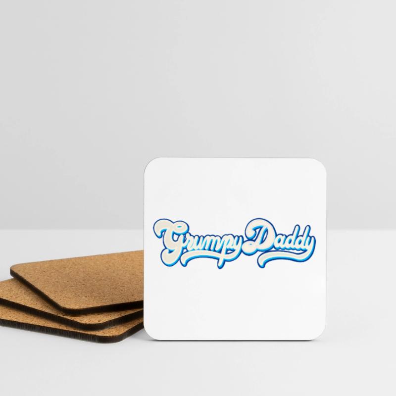 Grumpy Daddy Script - Farbe "Whipped Cream" Untersetzer (4er-Set)