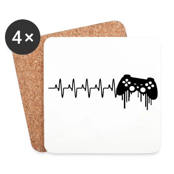 Herzschlag gaming kontroller - Untersetzer (4er-Set) - Weiß - Vorne