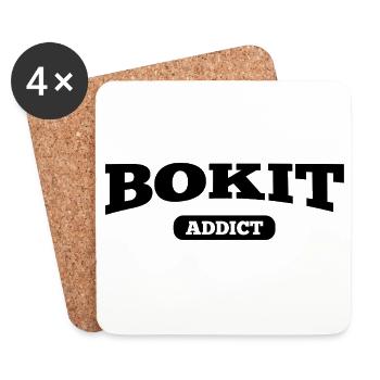 T-shirt Guadeloupe Humour - "Bokit Addict" - Coasters (set of 4) - white - Front