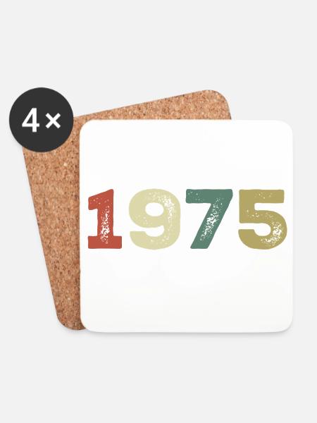 1975 Jahrgang 1975 - Untersetzer (4er-Set) - Weiß