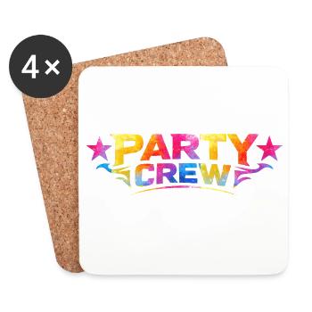 Party crew - Untersetzer (4er-Set) - Weiß - Vorne