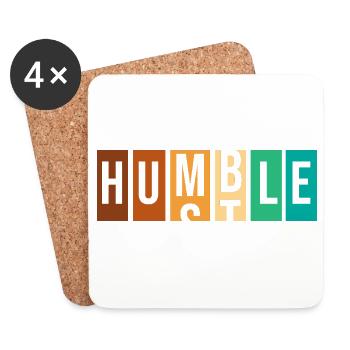 Bourreau de travail humble - Dessous de verre (lot de 4) - blanc - Devant