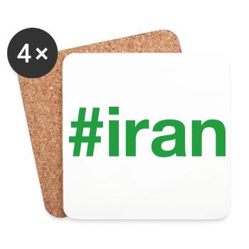 Iran Hashtag - Coasters (set of 4) - white - Front