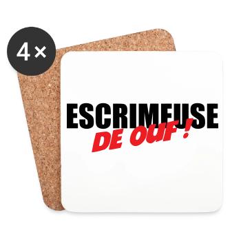 Escrimeuse de ouf : le motif pour les tireuses - Dessous de verre (lot de 4) - blanc - Devant
