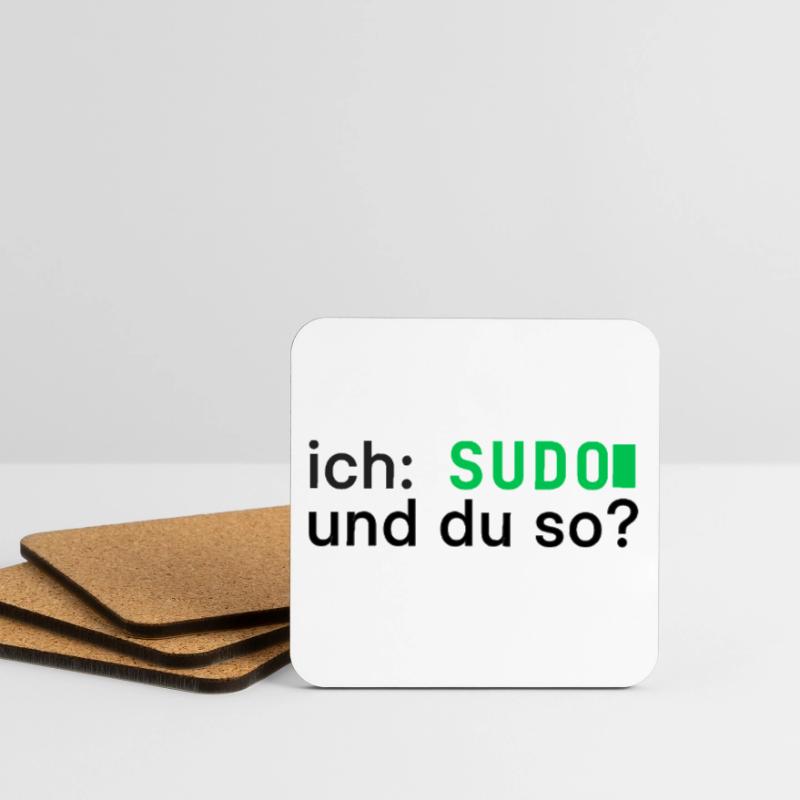 ich: SUDO und du so? Linux Programmierer - dunkel Untersetzer (4er-Set)