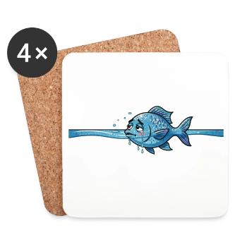 fish sea creature - Coasters (set of 4) - white - Front