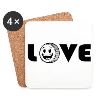 Amour Amour - Dessous de verre (lot de 4) - blanc - Devant